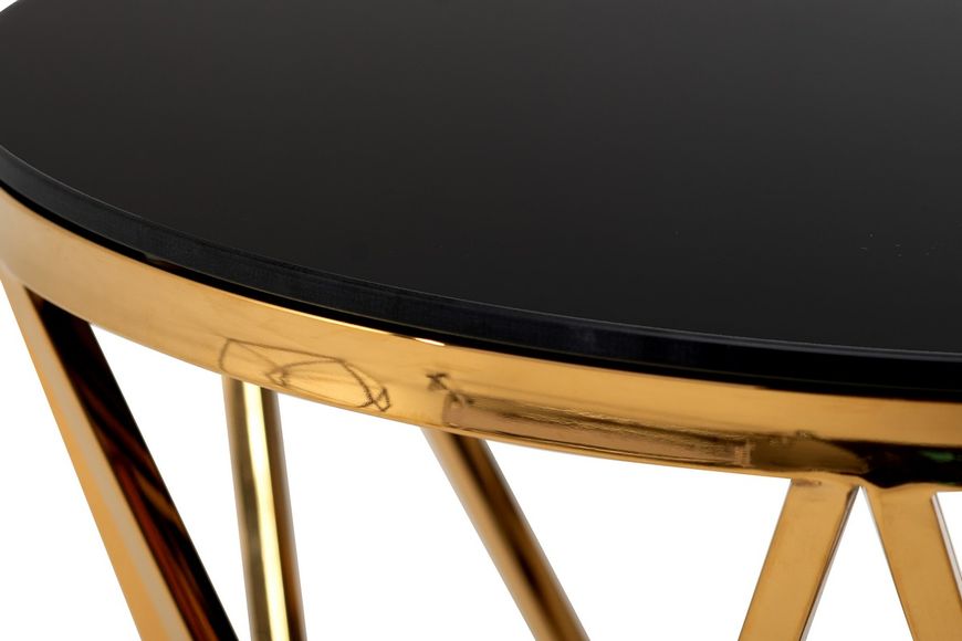 Журнальний стіл Vetro Mebel CH-1 чорний + золото