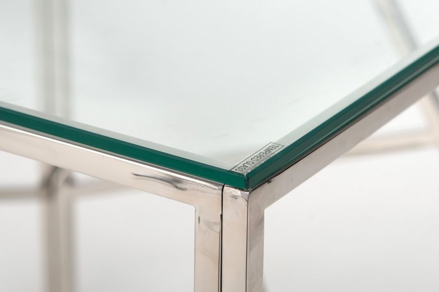 Журнальный стол CF-2 прозрачный + серебро
