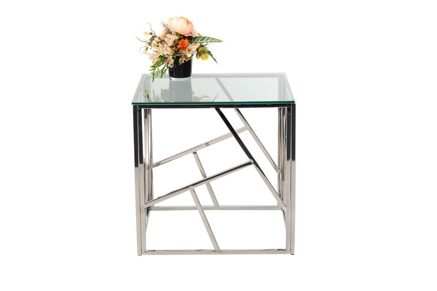 Журнальний стіл Vetro Mebel CF-2 прозорий + срібло