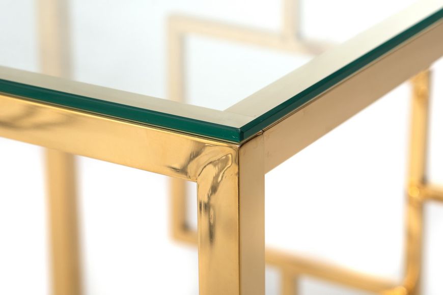Кавовий стіл Vetro Mebel CL-2 прозорий + золото