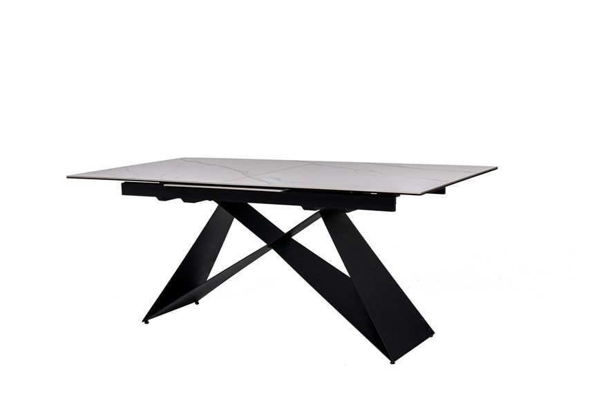 Керамічний стіл Бруно Vetro Mebel TML-880 білий мармур + чорний