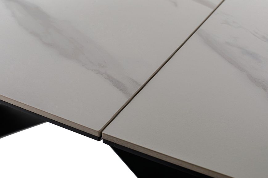 Керамічний стіл Бруно Vetro Mebel TML-880 білий мармур + чорний