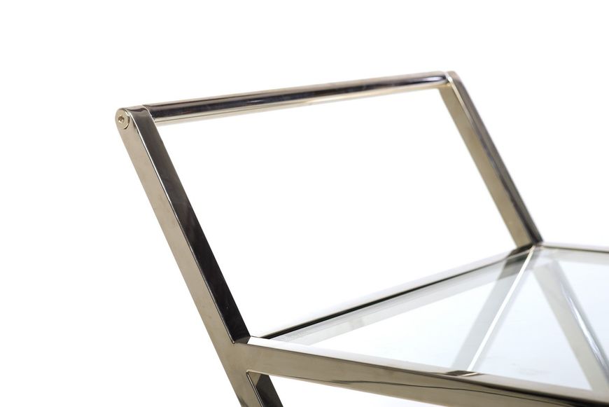 Сервировочный стол K-01 прозрачный + серебро