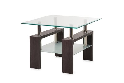 Журнальний стіл Vetro Mebel С-106 прозорий + венге