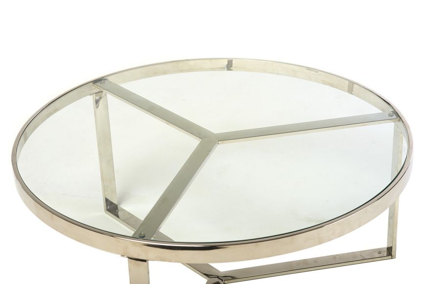 Журнальний стіл Vetro Mebel CB-1 прозорий + срібло